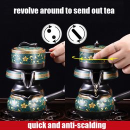 9Pcs Retro Gilding Procelain Teaware Set Japanese Ceramic Teapot Vintage Tea Cup Heat-Resistant Drinkware Sets