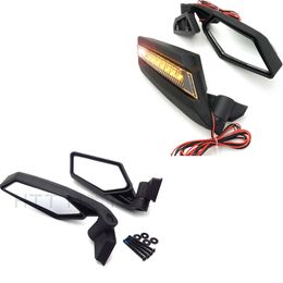 UTV Racing Side LED Turn Signal Mirrors Set for Can Am Maverick X3 17-19 Aftermarket Motorcycle Parts 2017-2022