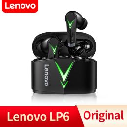 Lenovo Original LP6 TWS 게임 이어폰 무선 전구 헤드폰 소음 감소 듀얼 모드 헤드폰 E-Sports 게임