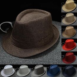 Wide Brim Hats Phrase Men And Women Retro Jazz Hat Soild British Sun Travel Mens Big Tall