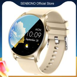 Watches SENBONO Women Smart Watch Full Touch Screen Sports Fitness Tracker IP67 Waterproof Women Smartwatch Men for Android IOS