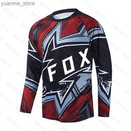 Cycling Shirts Tops 2022 New Motocross Downhill Jersey MX Cycling Mountain Bike DH Maillot Ciclismo Hombre Quick Dry Jersey Racing Hpit Y240410
