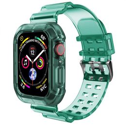 40mm 44mm For Apple Watch Replacement Strap Transparent Strap For Men Women Clear Colorful Smart Watch Band For Apple IWatch