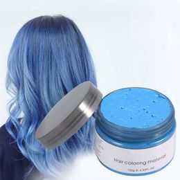 120g Styling Promades Wax Silver Grey Strong Hold Temporary Hair Dye Gel Mud EasyWash Hair Coloring Wax Accessory