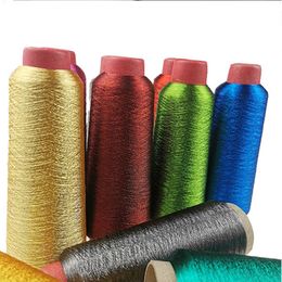 Sanbest Manual Metallic Embroidery Thread for Machine 150D 3200M DIY Hand Knitting Bright Silk Gold Cross Stitch Textile Yarn