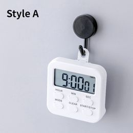 LED Kitchen Timer With Clock and Alarm Magnetic Backing Stand Countdown For Cooking Baking Study Sports