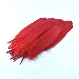 Wholesale Wine Red Color Goose Feathers for Jewelry Making Party Decorative 13-18cm DIY Crafts Feathers Home Accessories Plumes