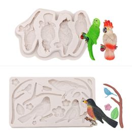 Parrot Twig & Bird Silicone Moulds Fondant Cakes Decor Tools Silicone Moulds Sugarcraft Chocolate Baking Tools Cakes Gumpaste Form