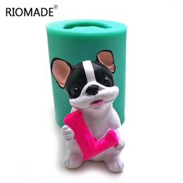 3D Love Dogs Silicone Mould Valentine's Day Candle Moulds For Cake Decorating Tools Pudding Jelly Dessert Chocolate Handmade Mould