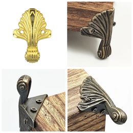 4Pcs Antique Corner Protector Bronze Golden Gift Wine Box Jewellery Wooden Case Decorative Feet Leg Metal Corner Bracket Hardware