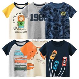 T-shirts 2024 Summer New Childrens Clothing Leaf Letter Print Kids Clothes Boys Short Sleeve T-shirt Cotton Tops Tee Shirts Dropshipping 240410