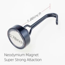 Heavy Duty Magnetic Hook, Strong Neodymium Magnets Hooks for Home, Refrigerator, Grill, Kitchen,Key Holder,Black, Multi-Purpose