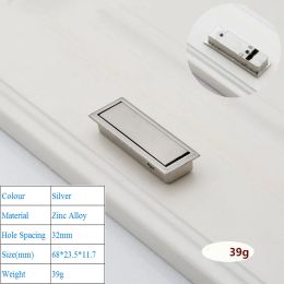 Modern Minimalist Tatami Decorative Furniture Door Handles Zinc Alloy Concealed Cabinet Push Pull Handles For Interior Doors