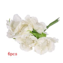 6/10/12/70/90pcs Mixed Artificial Flower Cherry Stamen Berries Bundle DIY Xmas Wedding Cake Gift Box Wreaths Decor Ivory Theme