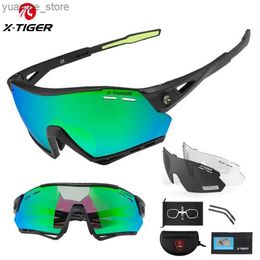 Outdoor Eyewear X-TIGER Polarised Sports Cycling Sunglasses Mens Cycling Glasses UV-400 lens Bicycle Glasses Protection Cycling Eyewear Y240410