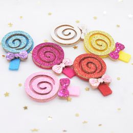 12Pcs 30*45mm Padded Glitter Fabric Sweet Lollipop Applique for DIY Headwear Girl Hair Clips Hoop Bow Handmade Decor Patches