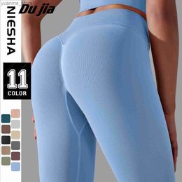 Yoga Outfits 2023New Seamless Gym Leggings Women Yoga Pants Sexy High Waist Booty Lifting Leggings Pants Women Sports Clothing Fitness Wear Y240410