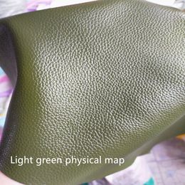 Tela Piel Genuine Cowhide Skin Green Top Layer Lychee Leather Fabric, Whole Cut, DIY Upholstery, Sofa Chair