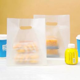 50pcs/lot Fast Food Box Plastic Packing Food Boutique salad Gift Bag Thickened Food Portable Takeout Bags Transparent