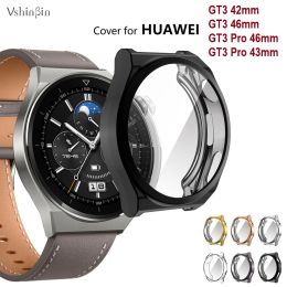 Accessories 10PCS Smart Watch Protective Cover for Huawei Watch GT3 Pro 43mm GT3 46mm 42mm Soft TPU ShockProof Full Screen Protector Case