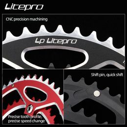 Litepro 130BCD 53T-39T Bicycle Chainring Double Round Aluminum Dual Chain Ring For Road/Folding Bike 9 10 11 Speeds