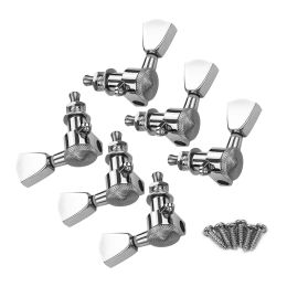 6 Pieces 3L 3R Guitar String Tuning Pegs Locking Tuners Machine Heads Knobs with Mounting Screws and Ferrules