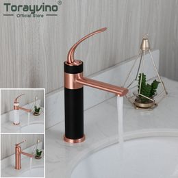 Torayvino Red Bronze Basin Sink Bathroom Faucet Deck Mounted Washbasin Bathtub Faucets Single Handle Hot And Cold Water Tap