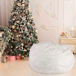 3FT Bean Bag Chair White Luxurious Furry Faux Fur Cover Soft Self-Inflated Beanbag Sofa Lounger for Adults Kids, Sponge Filling