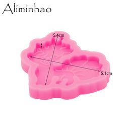 DY0137 Shiny Unicorn Head Silicone Moulds For DIY Keychain Epoxy Resin Horse Mould Craft Chocolate Fondant Sugarcraft