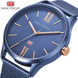 Mens ultra-thin fashion quartz watch waterproof fine steel mesh belt 39mm