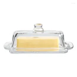 Plates Butter Dish Tray Cheese Butters Storage With Clear Lid Rectangular Refrigerator Holder Keeper Kitchen Su