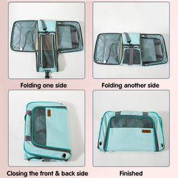 Carrier for Cat Breathable Cat Bag Foldable Portable Car-Seat Travel Pet Carrier for Small Dogs Outdoor Puppy Tote Escape Proof