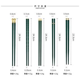 1 pairs/5 Pairs Japanese Alloy Chopsticks High Quality Non-Slip Chopsticks Korean Healthy Food Stick for Sushi Sticks Chopsticks