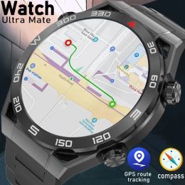 Watches 2024 New GPS Tracker Smartwatch Men NFC Bluetooth Call Sport Bracelet Fitness Watches Full Touch Screen Ultimate Smart Watch Men
