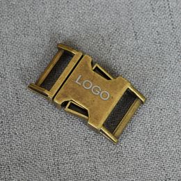 1 Pcs/Lot 15mm Metal Quick Side Release Buckles Provide Laser Engraving Service Customise LOGO For Pet Leash Bag Backpacks