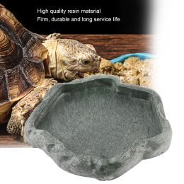 Pet Reptile Feeder ABS Resin Reptile Bowl Feeder Drinker for Tortoise Lizard Pet Feeding Accessories