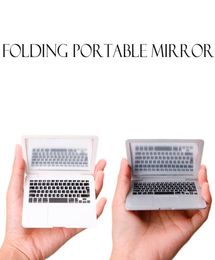 Mini Laptops Mirror Portable Mini Laptop Mirror Personality Make Up Mirror Laptop Compact Mirrors Makeup Tools5990643