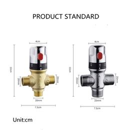 Thermostatic Mixing Valve Brass DN15/DN20 Ceramic Standard Intelligent Temperature Control For Solar Water Heater Valve Parts