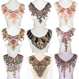 Flower Embroidered Lace Sewing for Clothes Applique Diy Accessory Suppliers Sticker Lace Neckline collar Scrapbooking