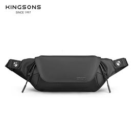 Kingsons Men Chest Bag Women Messenger Portable Sling Shoulder Black Small Crossbody Magnetic QuickRelease Buckle 240407