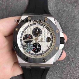 Mechanical Luxury Men Watch for 26400 Panda Dial Rubber Strap Brand Sport Wristatches