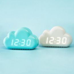 Cloud Alarm Clock Kids Light Led Table Voice Control Wake Powered Up Digital Desktop Clock USB Despertador Electronic Clock