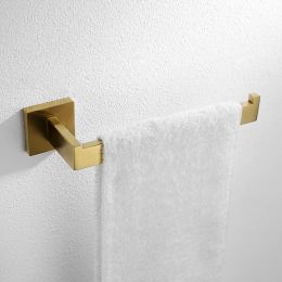 Bathroom Hardware Set Gold Brushed Towel Bar Toilet Paper Holder Towel Ring Bath Robe Hook Bathroom Accessories