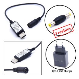 Chargers QC3.0 Quick Charger 5V12V 0.2V Step 7.2V 7.4V 8V 8.4V 9V 11V AC Power Adapter Adjustable Voltage USB Cable for Router Modem DIY