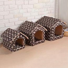 Foldable Pet Cat House Indoor Winter Warm Cat Bed For Small Dog Cat KittenComfortable Kennel Pet Supplies Dog Tent