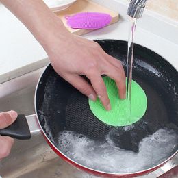 1Pc Silicone Cleaning Brushes Soft Silicone Scouring Pad Washing Sponge Dish Bowl Pot Cleaner Washing Tools Kitchen Accessories