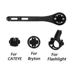 Bicycle Bike Cycling Carbon Fibre Computer Stopwatch Speedometer Camera Light Mount Holder For Garmin Bryton Cateye25484434329629