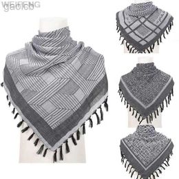 Scarves Military Keffiyeh Shemagh Scarf Cotton Winter Shawl Neck Warmer Cover Head Wrap Windproof Tactical Camping Scarf Men Women 240410