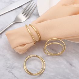 6/12Pcs Simple Metal Napkin Rings Gold Napkin Holder Exquisite Napkin Buckle For Wedding Ceremony Elegant Party Supplies Durable