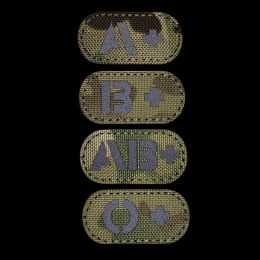 IR Reflective A+ B+ AB+ O+ Mini Blood Type Patch Rescue Glow in the Dark A- B- AB- O- Patches for Clothing Tactical Badge